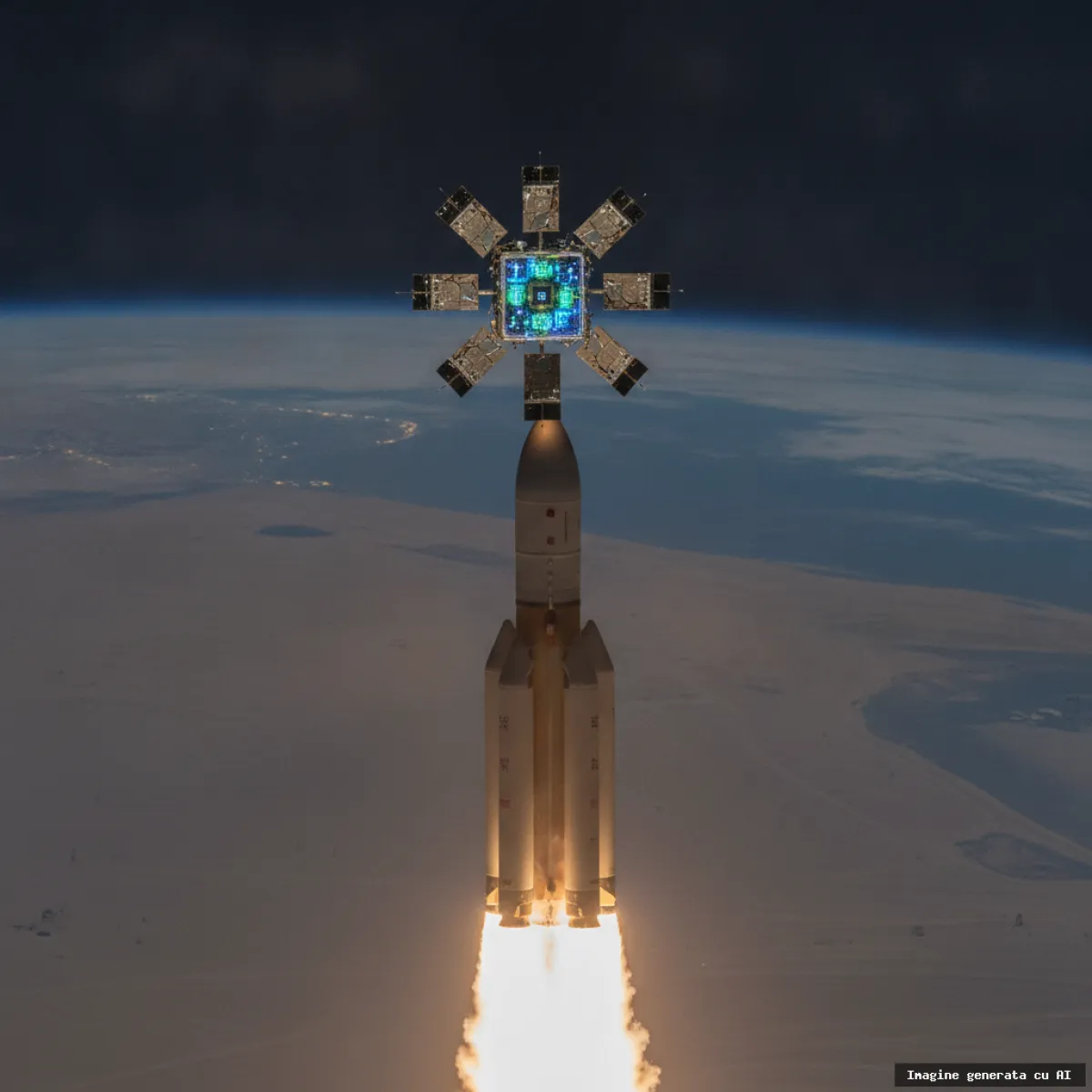 China lansează 9 sateliți, unul cu inteligență artificială la bord
