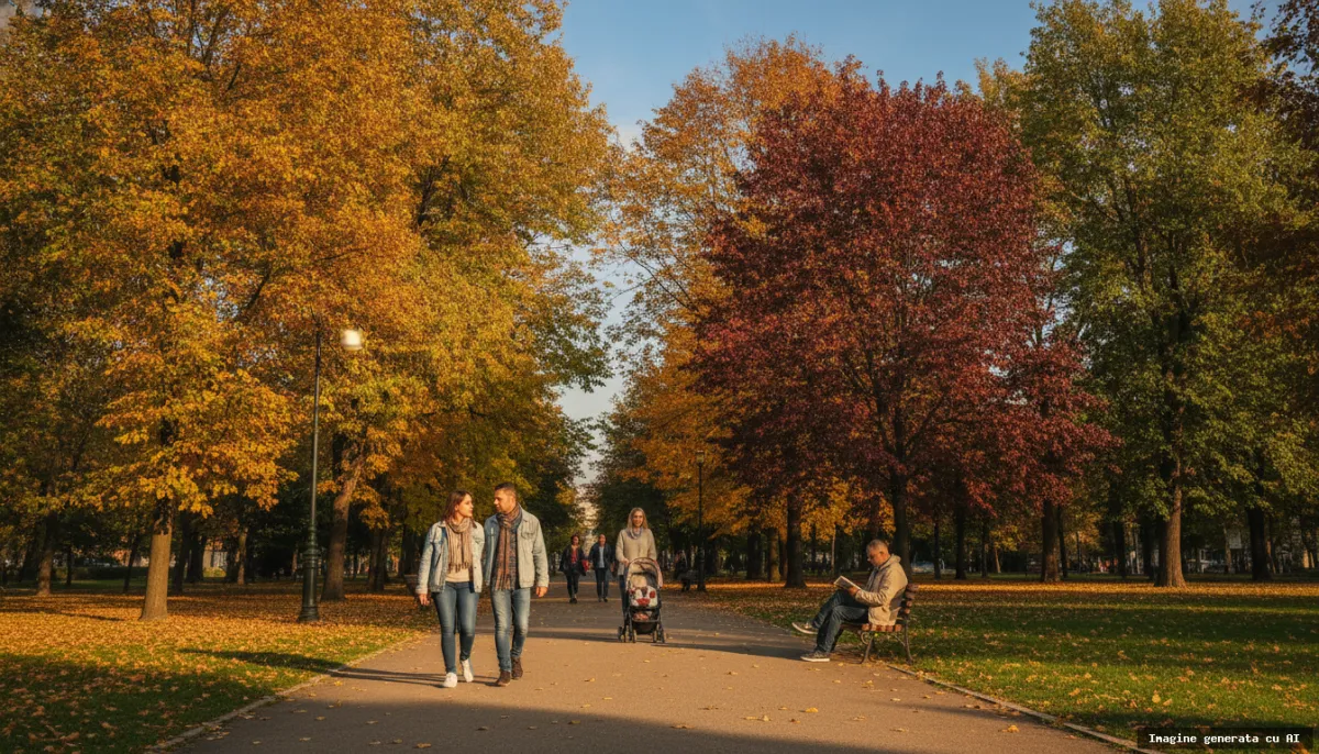 Vremea mai caldă decât normal în octombrie. Ce spune ANM despre ploi (imagine generată cu AI)