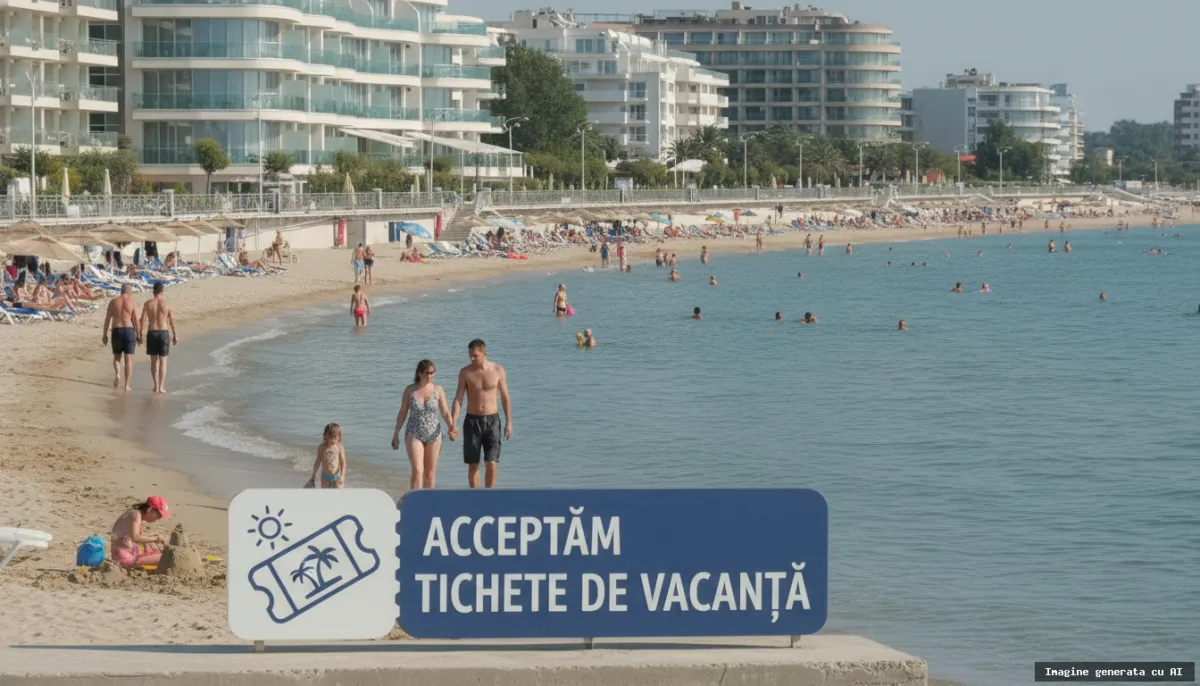 Cazare pe litoral cu tichete de vacanță: ce poți plăti și ce nu (imagine generată cu AI)